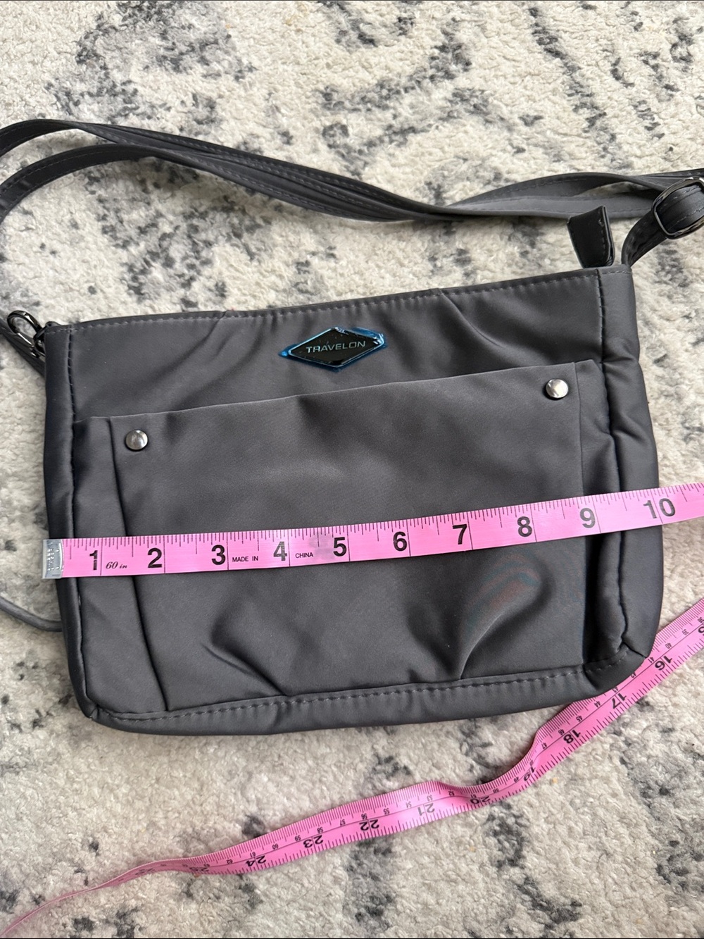 Travelon Gray Crossbody Organizer Messenger Bag - Picture 9 of 12